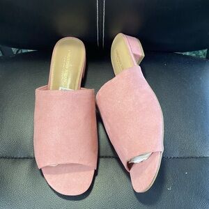 🎉NEW Christian Siriano for Payless Slide On Heel Suede Sandals Blush Size 11